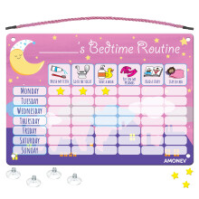Children's Magnetic Bedtime Routine Reward Chart. Magnetic Sticker Chart. Reusable Wall Chart (Pink)