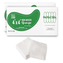 Perfect Stix Professional Series Lint-Free Esthetic Wipes, 4-Ply, 4 x 4 Inch, 200 Count, for Spa and Salon Use, Strong, Durable, Latex-Free