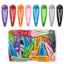 48 Pcs Cute Metal Glitter Teardrop Snap Hair Clips for Women & Girls - Strong Hold Small Barrettes for All Hair Types Thin Fine Hair Accessories (Glit