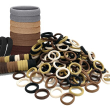 Lintopos 210 PCS Baby Haarbandjes, Zachte Naadloze Haargummis voor Meisjes (Bruin Serie 200 Klein en 10 Groot)