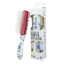 Denman Mini Curl Definer & Styler 5 Row Hairbrush for Detangling, Separating, and Defining Curls, Curly Hairbrush, Sleek Blowdrying - D14 (Blue Belle)
