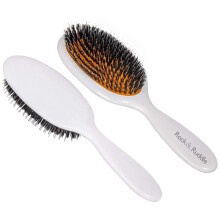 Rock & Ruddle Natural Mixed Boar Bristle Hair Brush for Women and Kids (Small/Travel Size, 17.5cm - Perfect for Wet or Dry Hair, Detangling Smoothing