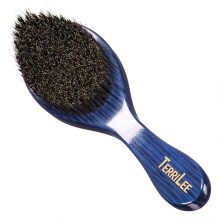 Terrilee Premium Handle 360 Wave Brush for Men - Medium Hard Curved 360 Wave Hair Brushs - Made with Nature Beech & Nylon Boar Bristle Men's Hair Brus