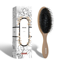 Boar Bristle Hair Brush for Women Men Kid with Cushion, Anti Static Paddle Hairbrush Adds Shine and Makes Hair Smooth, Dry and Wet Dual-use, 1 Pack-Mo