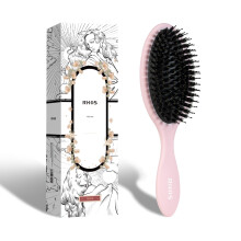 Boar Bristle Hair Brush for Women Men Kid with Cushion, Anti Static Paddle Hairbrush Adds Shine and Makes Hair Smooth, Dry and Wet Dual-use, 1 Pack-Pi