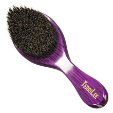 Terrilee Premium Handle 360 Wave Brush for Men - Medium Hard Curved 360 Wave Hair Brushs - Made with Nature Beech & Nylon Boar Bristle Men's Hair Brus