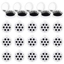 20 Pcs Mini Folding Hair Brush Soccer Gifts for Teens Soccer Party Favors Gift Mini Brush No Tangle Soft Bristle for Travel Women Player Gift Sport Pa