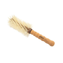 Ibiza Hair Boar Bristle Large Round Brush (B8-70mm) | Blonde Bristles + Cork Handle | Ideal for Fine or Curly Hair | Creates Shiny Irregular Curls