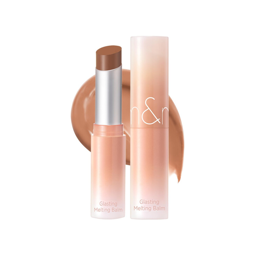 Rom&Nd Glasting Melting Balm #10 Nu Beige: K-Beauty Hydrating Tinted Lip Balm For Crystal-Clear Water Gloss Shine | Non-Sticky, Volumizing, Natural Nu