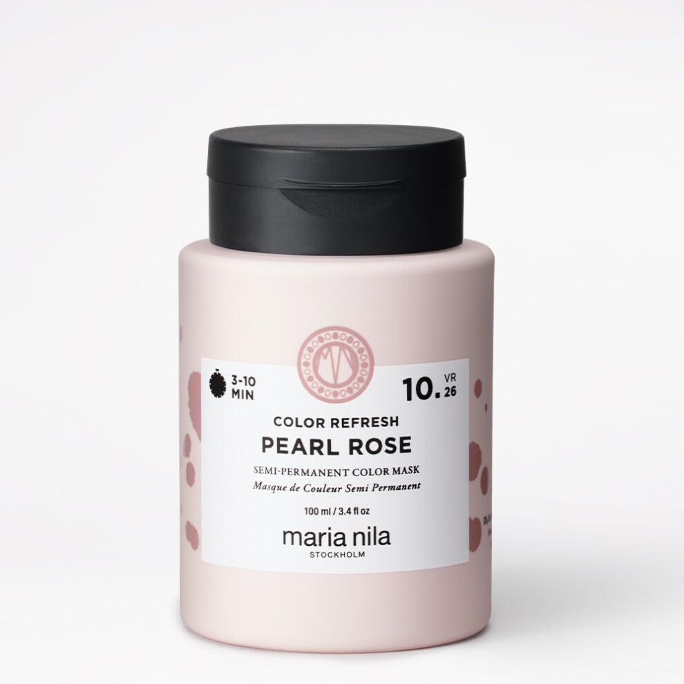 Maria Nila Color Refresh, Pearl Rose 3.4 Fl Oz, Soft Pink Hair Mask, Semi-Permanent Pigments, 100% Vegan & Sulfate/Paraben Free