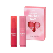 ETUDE Dear Darling Marker Tint Raspberry Pop+Mono Plum set (2 uds) | Tinte de labios hidratante y duradero