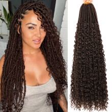 Weiche Boho Locs Häkelhaare für schwarze Frauen-30 Zoll 8 Packs Göttin Faux Locs
