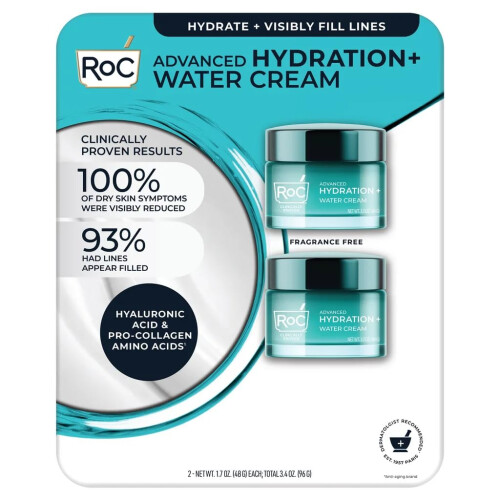 RoC RoC Advanced Hydration+ Water Cream, 2 Pack, 1.7 OZ Each, 3.4 OZ Total