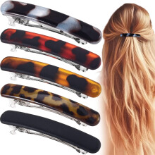 Alpinleux 5 Pcs Barrettes for Women Thin Hair, 2.48 Inch Small Non Slip Hair Barrettes for Women Fine Hair, Metal Strong Hold French Barrette Hair Cli