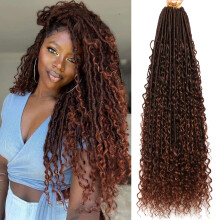 Weiche Boho Locs Häkelhaare für schwarze Frauen-30 Zoll 8 Packs Göttin Faux Locs