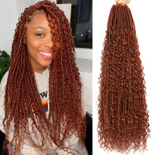 Weiche Boho Locs Häkelhaare für schwarze Frauen-30 Zoll 8 Packungen Göttin Faux Locs