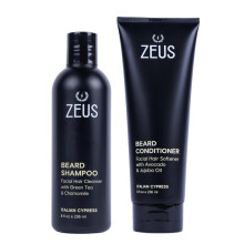 ZEUS Bartwaschset für Männer, Shampoo & Conditioner Duo mit grünem Tee, Kamille & ätherischen Ölen