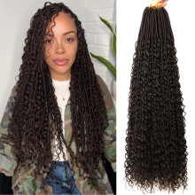 Weiche Boho Locs Häkelhaare für schwarze Frauen - 30 Zoll, 8 Pakete Göttin Faux Locs