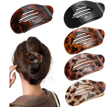5 PCS Flat Hair Clips, No Crease Flat Claw Clips for Women, Large Strong Hold Barrettes for Thick Thin Hair, French Duckbill Styling Accessories(Torto
