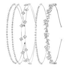 shuielai 4 Stuks Zilveren Strass Hoofdband, Bruiloft Kristallen Tiara Kroon Haaraccessoires