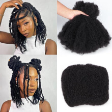 Afro Kinky Bulk Mischung Menschenhaar 18 Zoll 100 Gramm Kinky-Curly Haar für Mini Twist Dreadlock Extensions