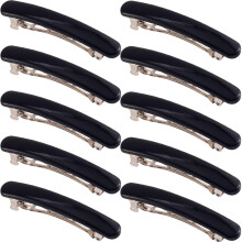 HINZIC 10PCS French Barrette Hair Clips for Women, 2.48 In Small Tortoise Shell Hair Clips Barrettes, Non-Slip Flat Hair Accessories for Thin, Curly H