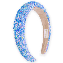 FROG SAC Fascia di Capelli con Paillettes per Bambine, Cerchietto Puff per Bambini, Accessori per Capelli (Blu, Bambina)