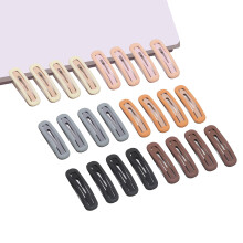 24 Pcs Rectangle Snap Hair Clips for Women Girls, 2.7 inch Large No Slip Neutral Matte Metal Hair Barrettes for Thick Thin Fine Hair