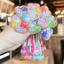 12PCS Elastici per Capelli a Pallina per Bambine, Cerchietti di Gomma con Perle di Camelia Colorate, Senza Danno