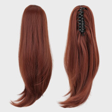 ShulaSHOP Auburn Pferdeschwanz-Extensions, 16" Kurz gerade Haarverlängerungen für Frauen