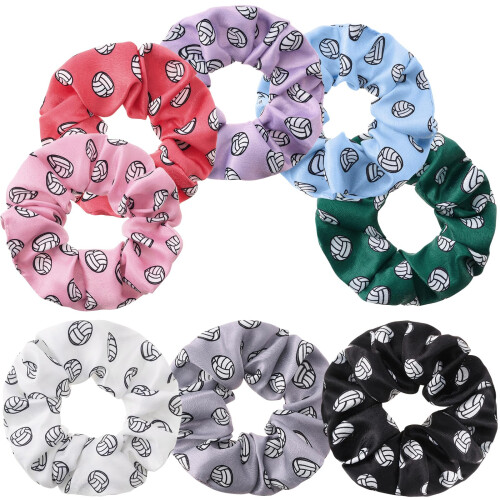 WILLBOND 8 Pezzi Scrunchies per Pallavolo Elastici per Capelli Regali per Ragazze e Donne