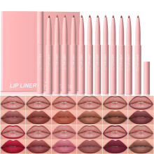 Baorder 12 Kleur Matte Lip Liner Potlood Set, Romige Velvet Lipstick, Langdurige Waterproof Lip Makeup Kit