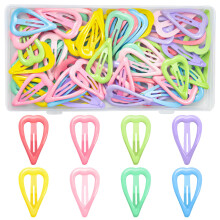 64 Pcs Cute Metal Heart Snap Hair Clips for Women & Girls - Strong Hold Small Barrettes for Thin Fine Hair Accessories (8 Colors)