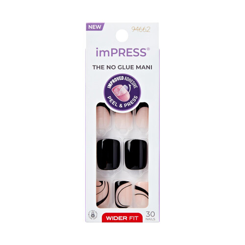 imPRESS Press On Maniküre - Breite Passform - Schwarzes Kleid