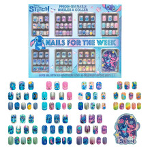 Disney Stitch 84 Stuks Glitter Glamup Metallic Druk-Nagels Kunstnagels Set voor Kinderen