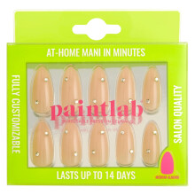 PaintLab Press On Nails - Bare Lux 3D Diamond Nude, 30 Nägel in 15 Größen mit Kleber