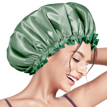 Aquior Shower Caps, Reusable Shower Cap for Women, Double Layer Waterproof Bonnet Hair Cap, Large Size for All Hair Lengths,for Girls Spa Home Salon U