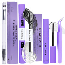 Qiveaory Wimpernbond und Versiegelung Kit 4 Teile DIY Wimpernverlängerung mit wasserfestem Wimpernkleber 72h Halt