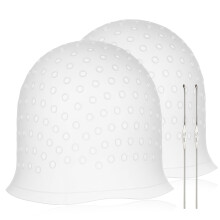 2PCS Herbruikbare Siliconen Haarverf Caps met Haken - Trekken Door Verf Caps met Gaten voor Frosting & Kleuren