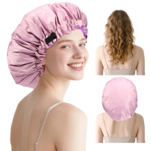 Extra Large Shower Cap,Adjustable Bath Cap,Jumbo Braids Shower Cap,Shower Caps for Women Reusable Waterproof (Purple)