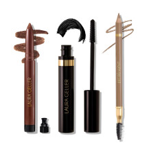 LAURA GELLER Lauras 3 Es Eyeliner, Wimpern- & Augenbrauen-Set für reife Haut | Blond