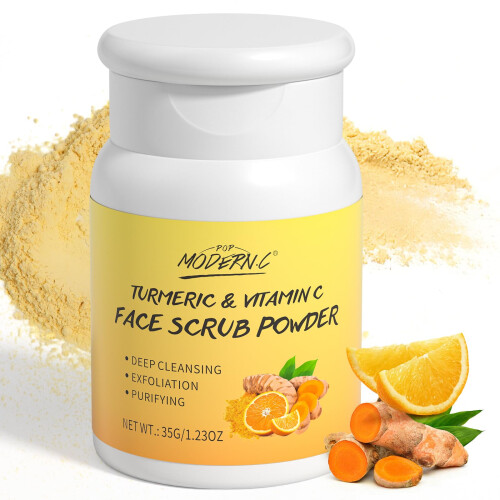 Exfolierande Ansiktskrubb med Gurkmeja och Vitamin C för Dullhet Acne Pormaskar