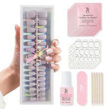 Uñas Postizas SXC Cosmetics - 002 Crisp Blanc | X5 Serie Signature - Tips X-Pro XS Cuadrados, 150 Piezas