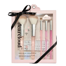 dearcloud Mystic Wonder Makeupborstar - Precision, Vinklad, Skugga, Puder, och Blushborste - Anpassningsbar med klistermärken
