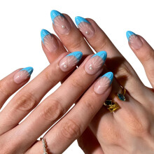 PaintLab Press On Nails - Glitzernde Meerjungfrau mit 3D Perlen Schalen