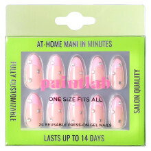 PaintLab Press On Nails - Pink Velvet 3D Mandel-Falschnägel, 30 Nägel in 15 Größen mit Kleber