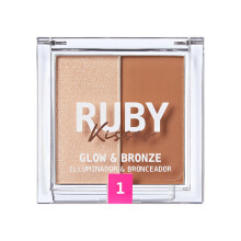 Ruby Kisses Glow & Bronze Highlighter/Bronzer Duo, 2-in-1 Gel tot Poeder