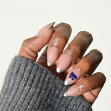 Glamnetic x Fanatics Press On Nails - Kansas State Wildcats | Korte Amandel Nepnagels, Collegiate Zilveren Franse Tips | 1
