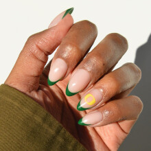 Glamnetic x Fanatics Press On Nails - Oregon Ducks | Korte Amandel Nepnagels, Oregon Groene Franse Tips | 15 S
