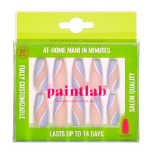 PaintLab Press On Nails - Blaue himmelsähnliche Wellen, 30 Nägel in 15 Größen mit Kleber
